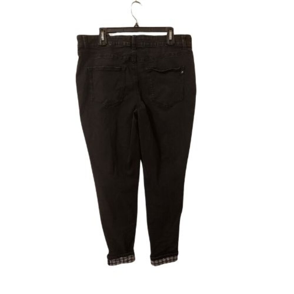 M JEANS BY MAURICES HIGH-RISE BLACK PLAID CUFF JEANS SIZE XL